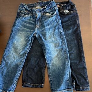 Toddler boys lucky brand classic straight jeans with adjustable elastic 2 pairs